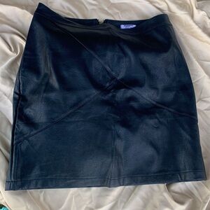 High Waisted Leather Pencil Skirt mini - Zeagoo